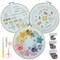 Embroidery Kit,3 Pack Embroidery Kit for Beginners With Step by Step Learn 22 Different Stitches from Instruction & Video,Stamped Embroidery Patterns,Hand Embroidery Kit for Adult, Stitches Kit